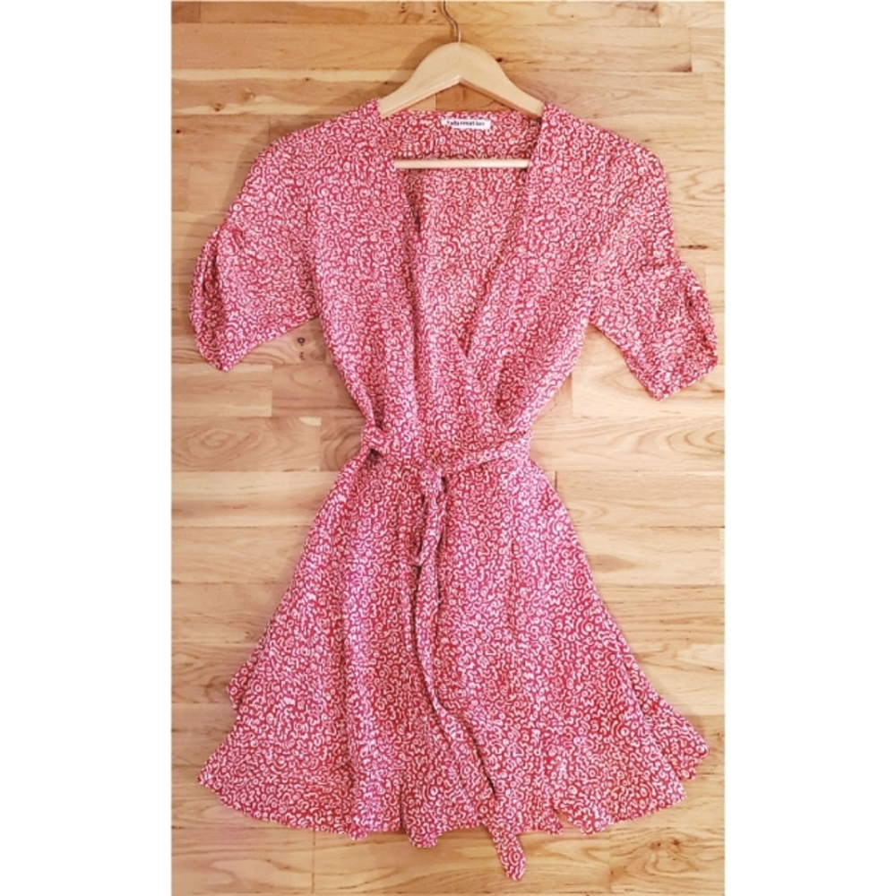 Reformation Monica Dress Red Scribble Size Small - Picture 2 of 13